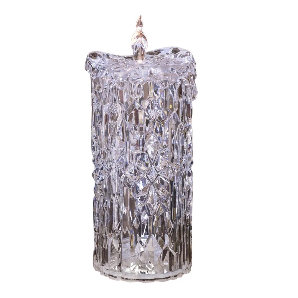 Icy Craft Acrylic Clear Decorative Large 9” Candle